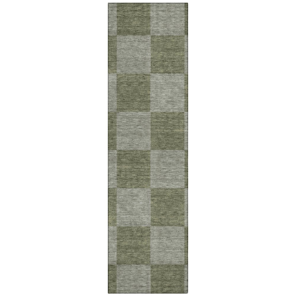 Machine Washable Indoor/Outdoor Chantille ACN2345 Green 2'3" x 7'6" Runner Rug. Picture 1