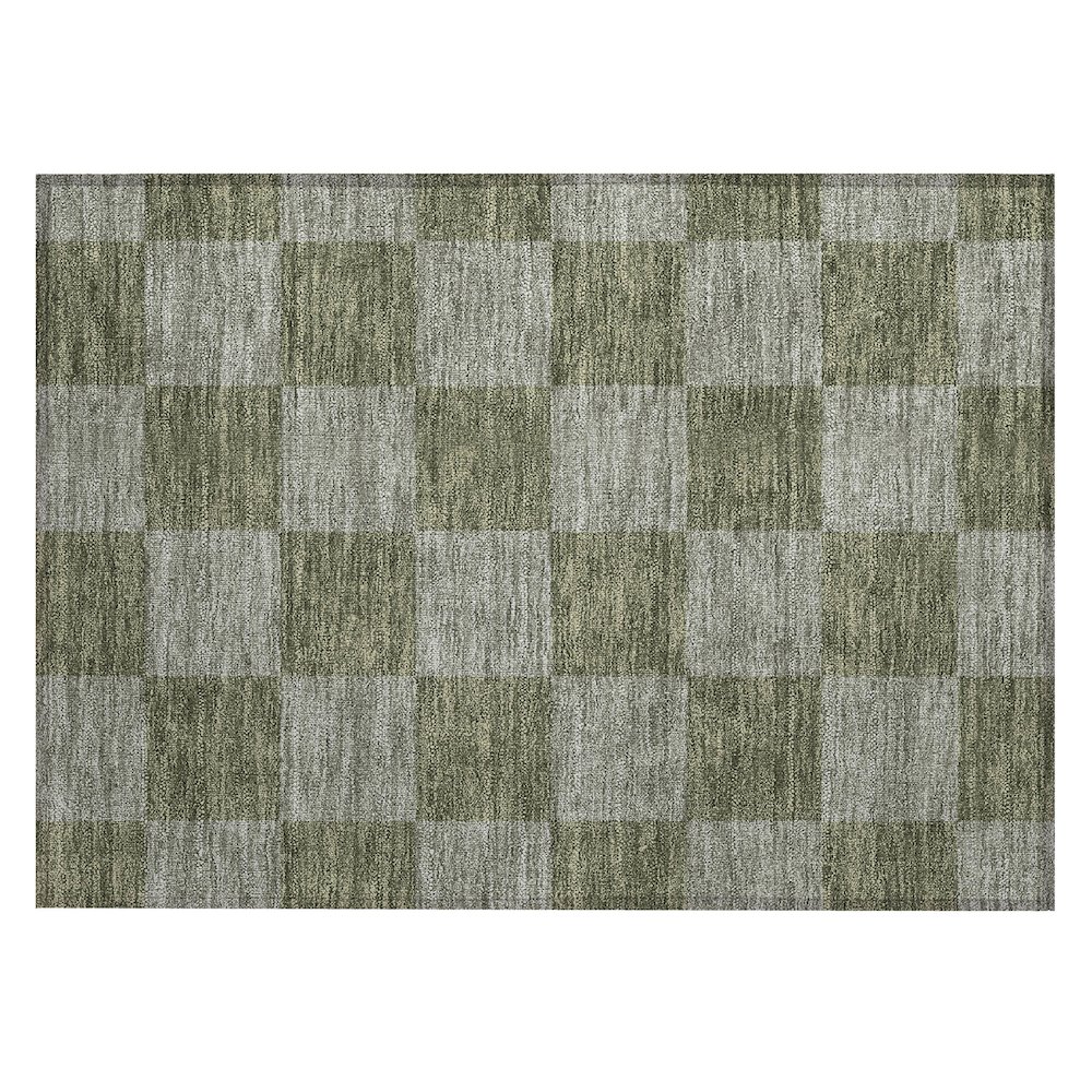 Machine Washable Indoor/Outdoor Chantille ACN2345 Green 1'8" x 2'6" Rug. Picture 1