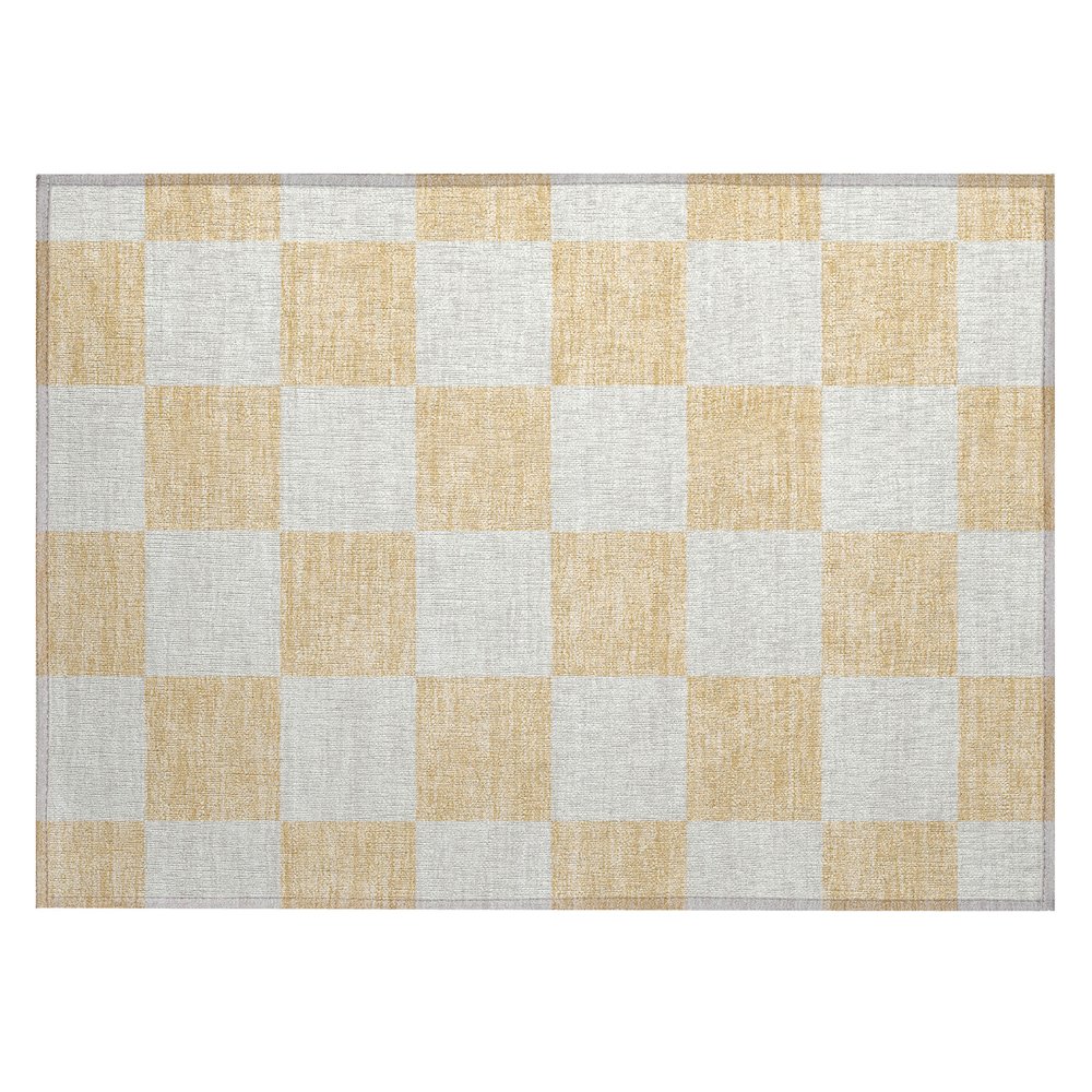 Machine Washable Indoor/Outdoor Chantille ACN2345 Orange 1'8" x 2'6" Rug. Picture 1