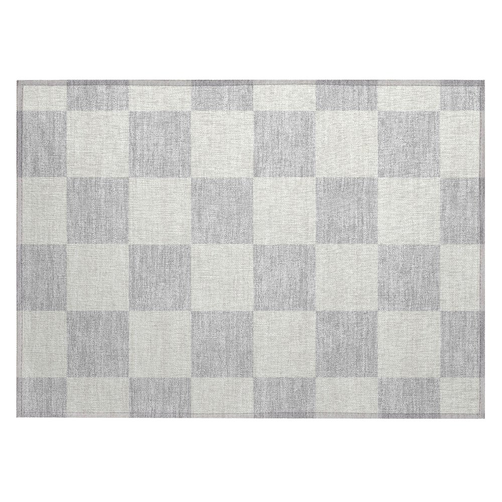 Machine Washable Indoor/Outdoor Chantille ACN2345 Gray 1'8" x 2'6" Rug. Picture 1