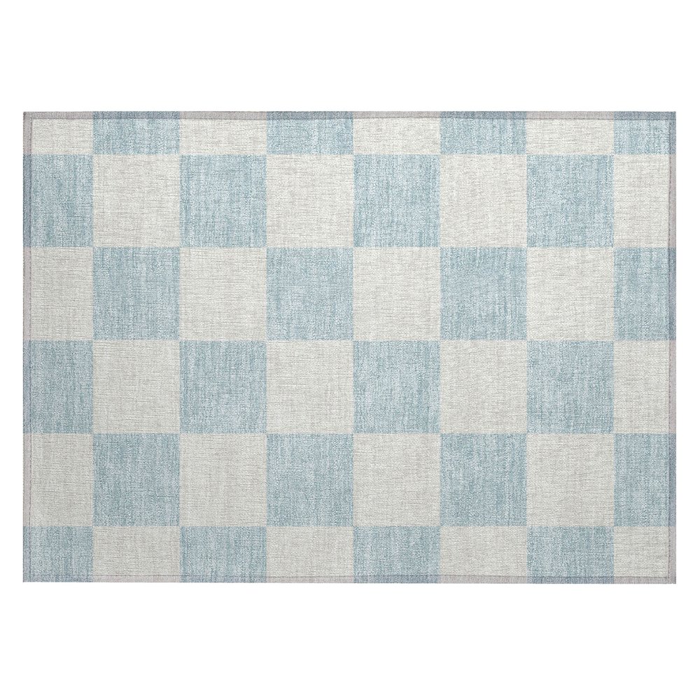 Machine Washable Indoor/Outdoor Chantille ACN2345 Blue 1'8" x 2'6" Rug. Picture 1