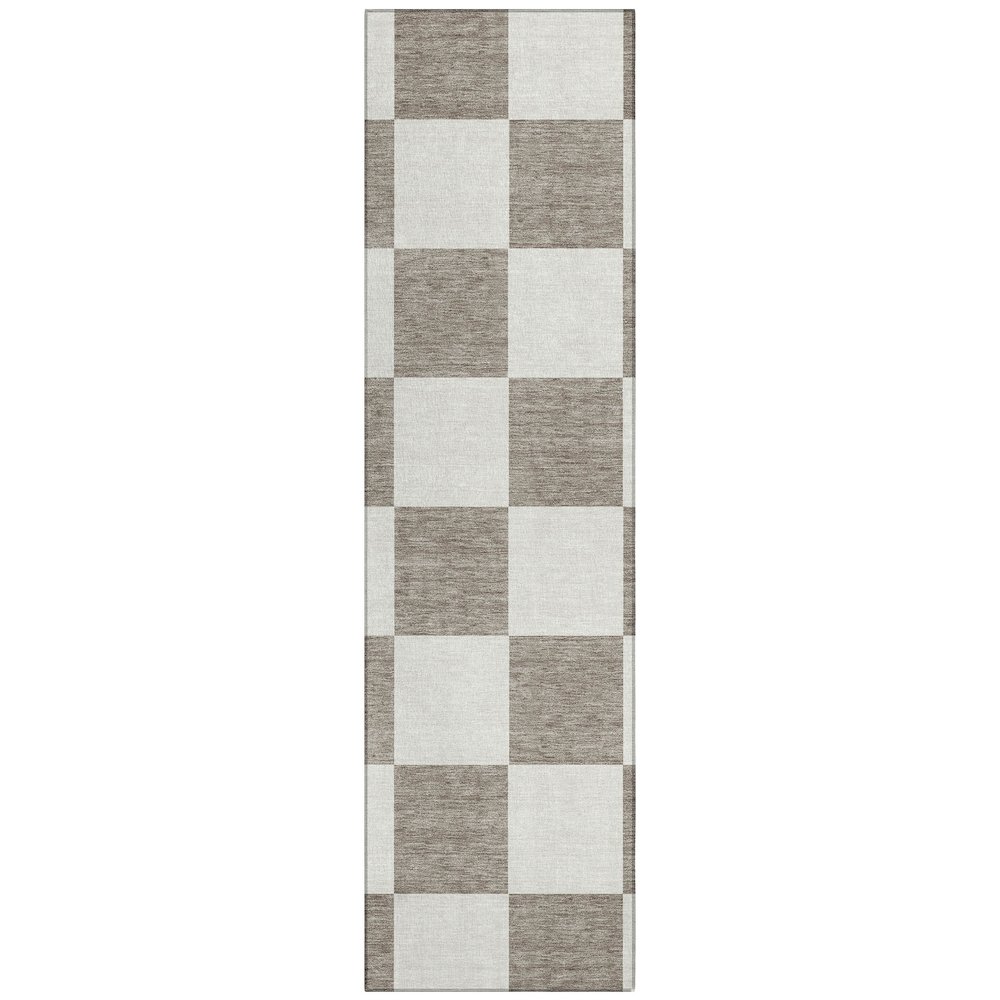 Machine Washable Indoor/Outdoor Chantille ACN2345 Brown 2'3" x 7'6" Runner Rug. Picture 1