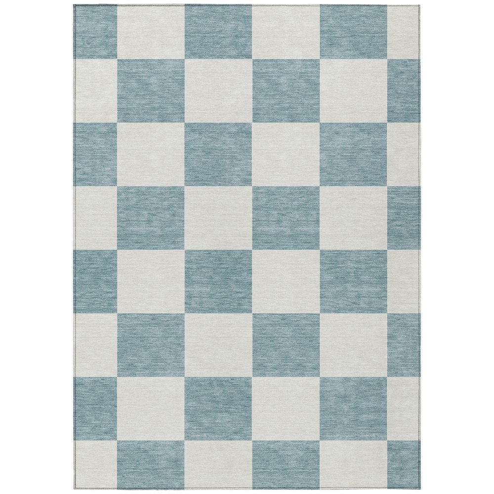 Machine Washable Indoor/Outdoor Chantille ACN2345 Teal 2'6" x 3'10" Rug. Picture 1