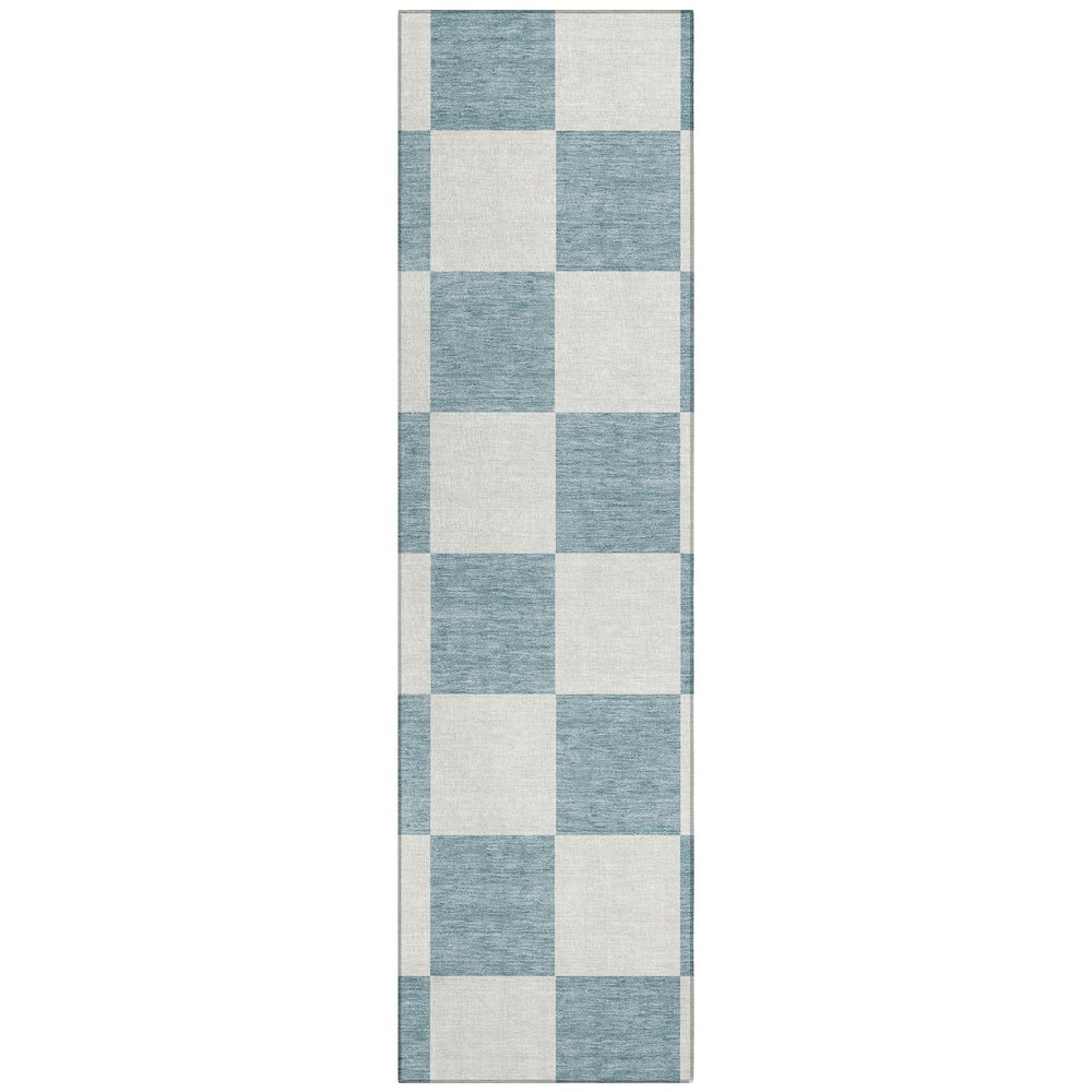 Machine Washable Indoor/Outdoor Chantille ACN2345 Teal 2'3" x 7'6" Runner Rug. Picture 1