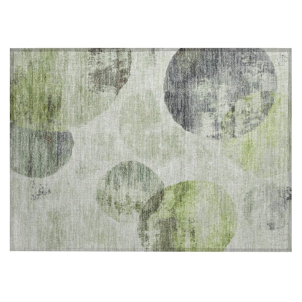 Machine Washable Indoor/Outdoor Chantille ACN2346 Green 1'8" x 2'6" Rug. Picture 1