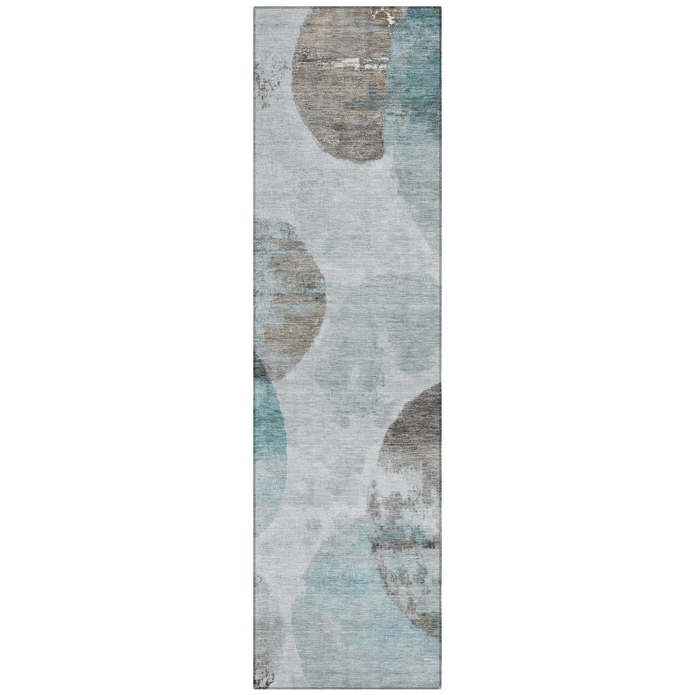 Machine Washable Indoor/Outdoor Chantille ACN2346 Teal 2'3" x 7'6" Runner Rug. Picture 1