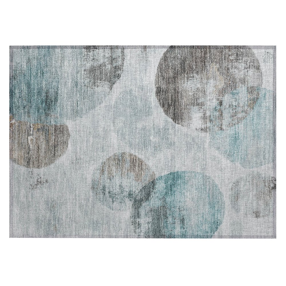 Machine Washable Indoor/Outdoor Chantille ACN2346 Teal 1'8" x 2'6" Rug. Picture 1