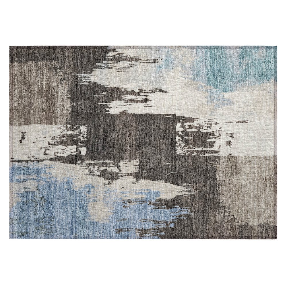 Machine Washable Indoor/Outdoor Chantille ACN2347 Brown 1'8" x 2'6" Rug. Picture 1