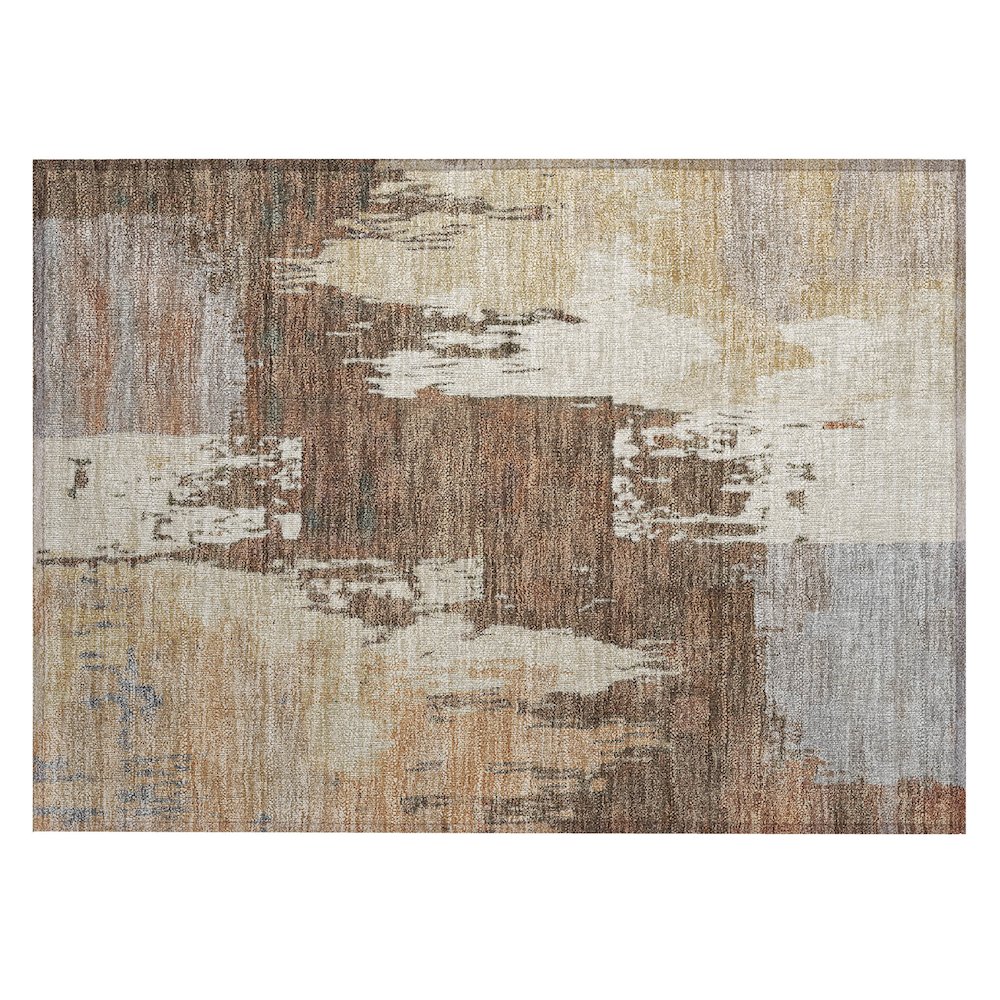 Machine Washable Indoor/Outdoor Chantille ACN2347 Orange 1'8" x 2'6" Rug. Picture 1