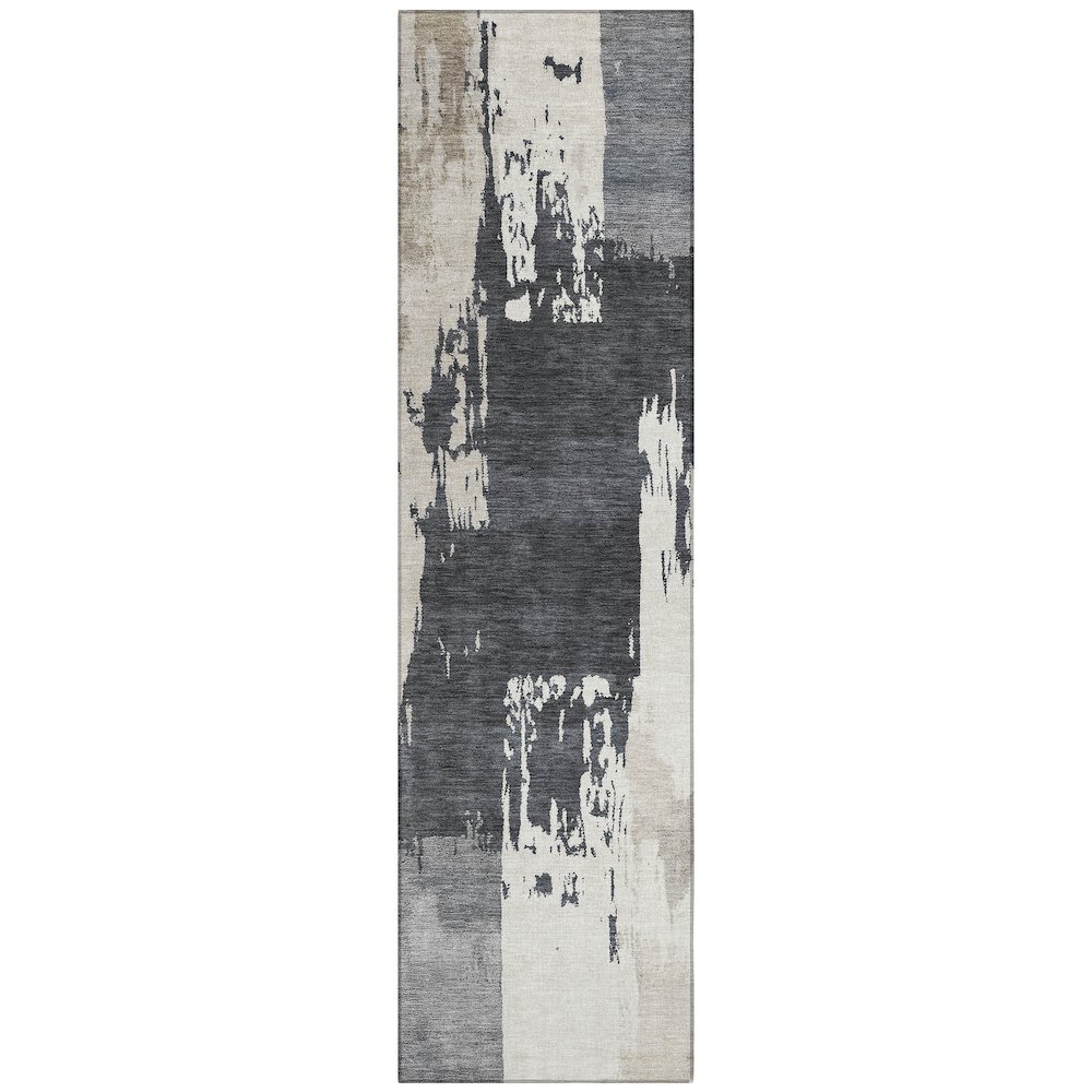 Machine Washable Indoor/Outdoor Chantille ACN2347 Gray 2'3" x 7'6" Runner Rug. Picture 1