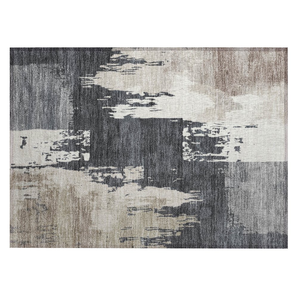 Machine Washable Indoor/Outdoor Chantille ACN2347 Gray 1'8" x 2'6" Rug. Picture 1