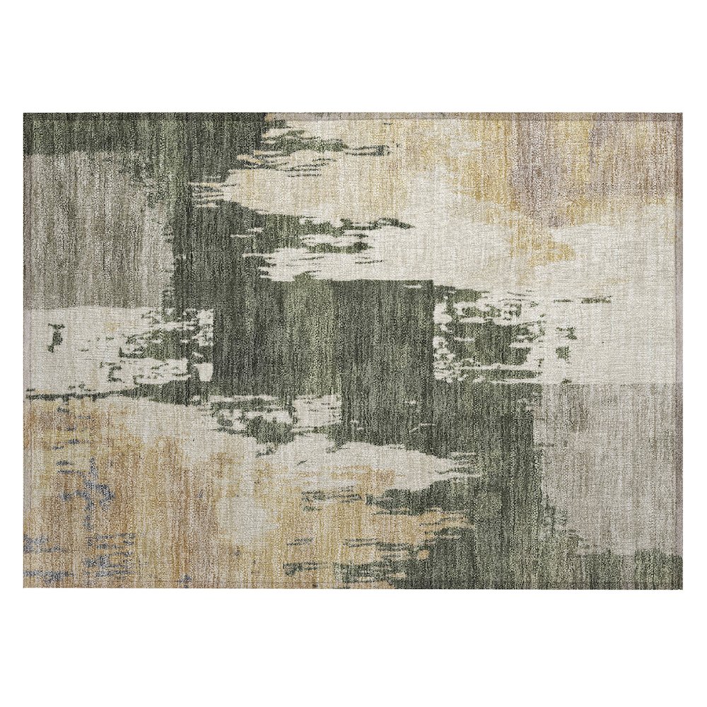 Machine Washable Indoor/Outdoor Chantille ACN2347 Green 1'8" x 2'6" Rug. Picture 1