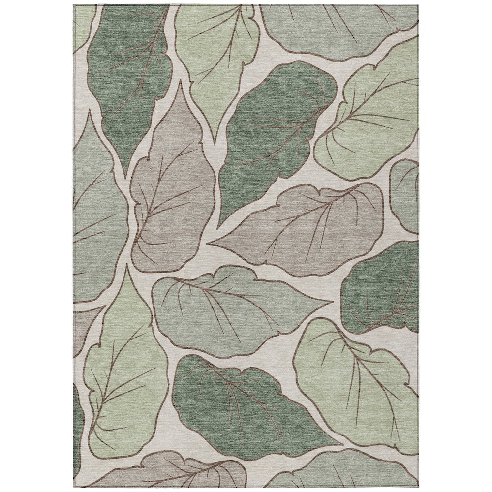 Machine Washable Indoor/Outdoor Chantille ACN2348 Green 2'6" x 3'10" Rug. Picture 1