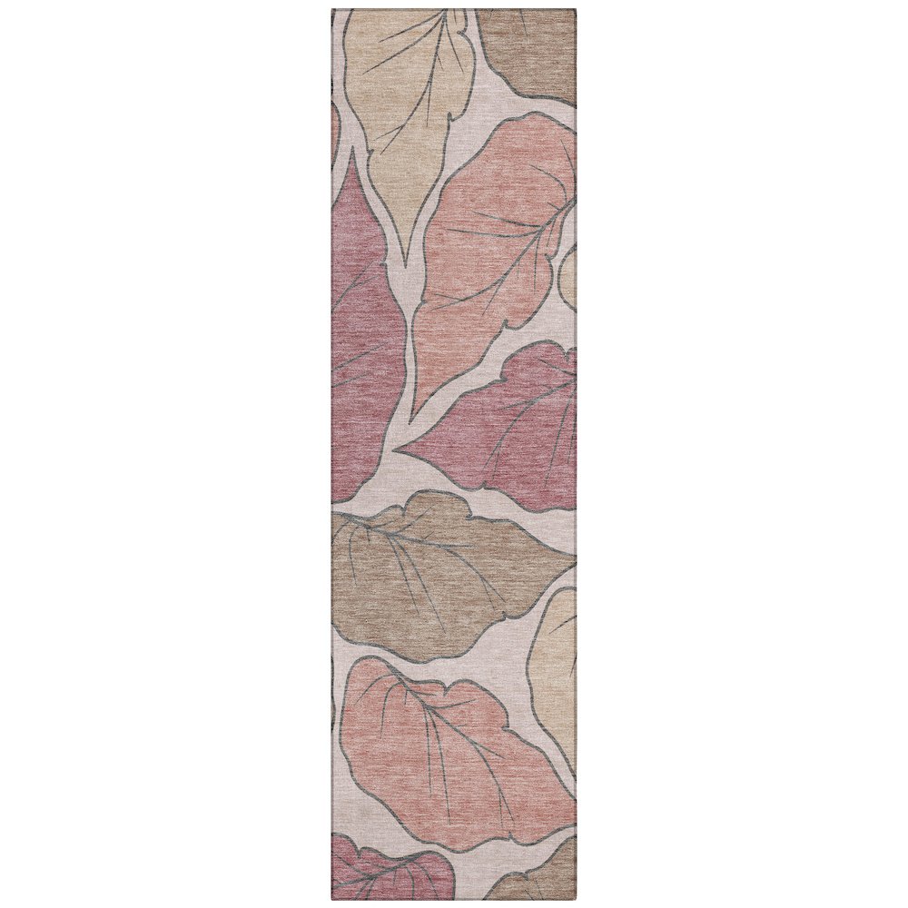Machine Washable Indoor/Outdoor Chantille ACN2348 Pink 2'3" x 7'6" Runner Rug. Picture 1