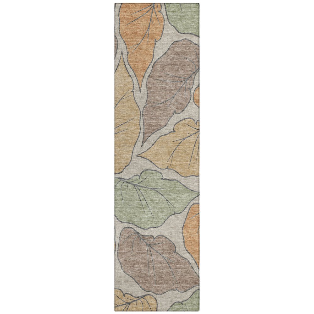 Machine Washable Indoor/Outdoor Chantille ACN2348 Orange 2'3" x 7'6" Runner Rug. Picture 1