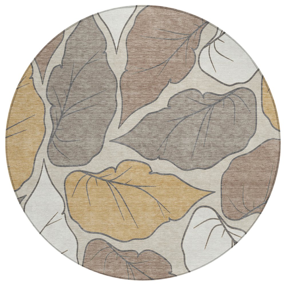 Machine Washable Indoor/Outdoor Chantille ACN2348 Ivory 8' x 8' Round Rug. Picture 1