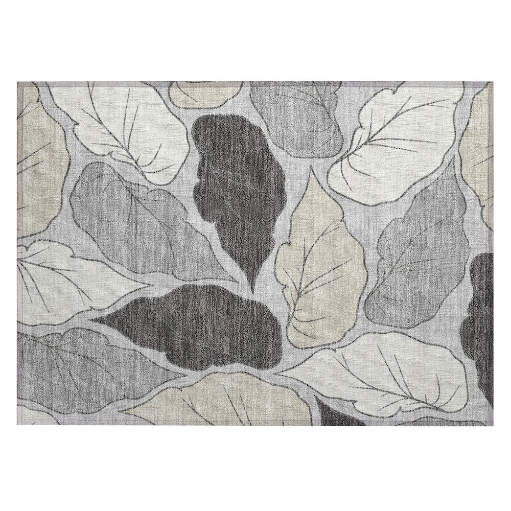 Machine Washable Indoor/Outdoor Chantille ACN2348 Gray 1'8" x 2'6" Rug. Picture 1