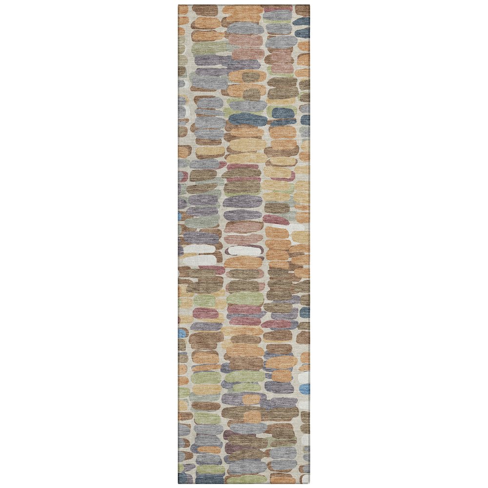 Machine Washable Indoor/Outdoor Chantille ACN2349 Orange 2'3" x 7'6" Runner Rug. Picture 1