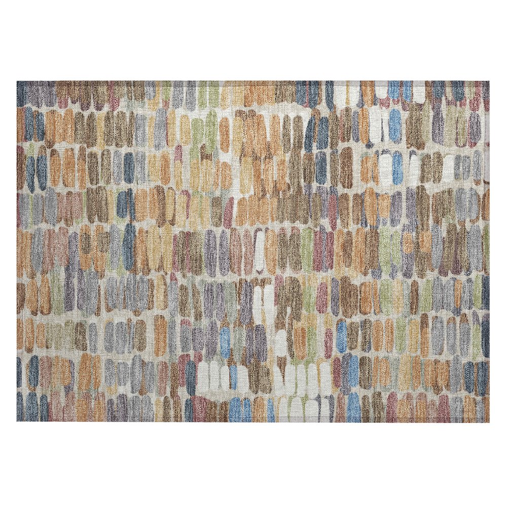 Machine Washable Indoor/Outdoor Chantille ACN2349 Orange 1'8" x 2'6" Rug. Picture 1
