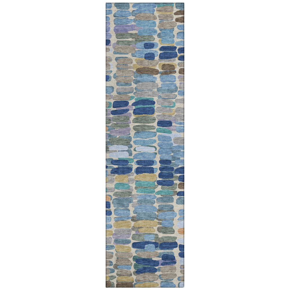 Machine Washable Indoor/Outdoor Chantille ACN2349 Blue 2'3" x 7'6" Runner Rug. Picture 1
