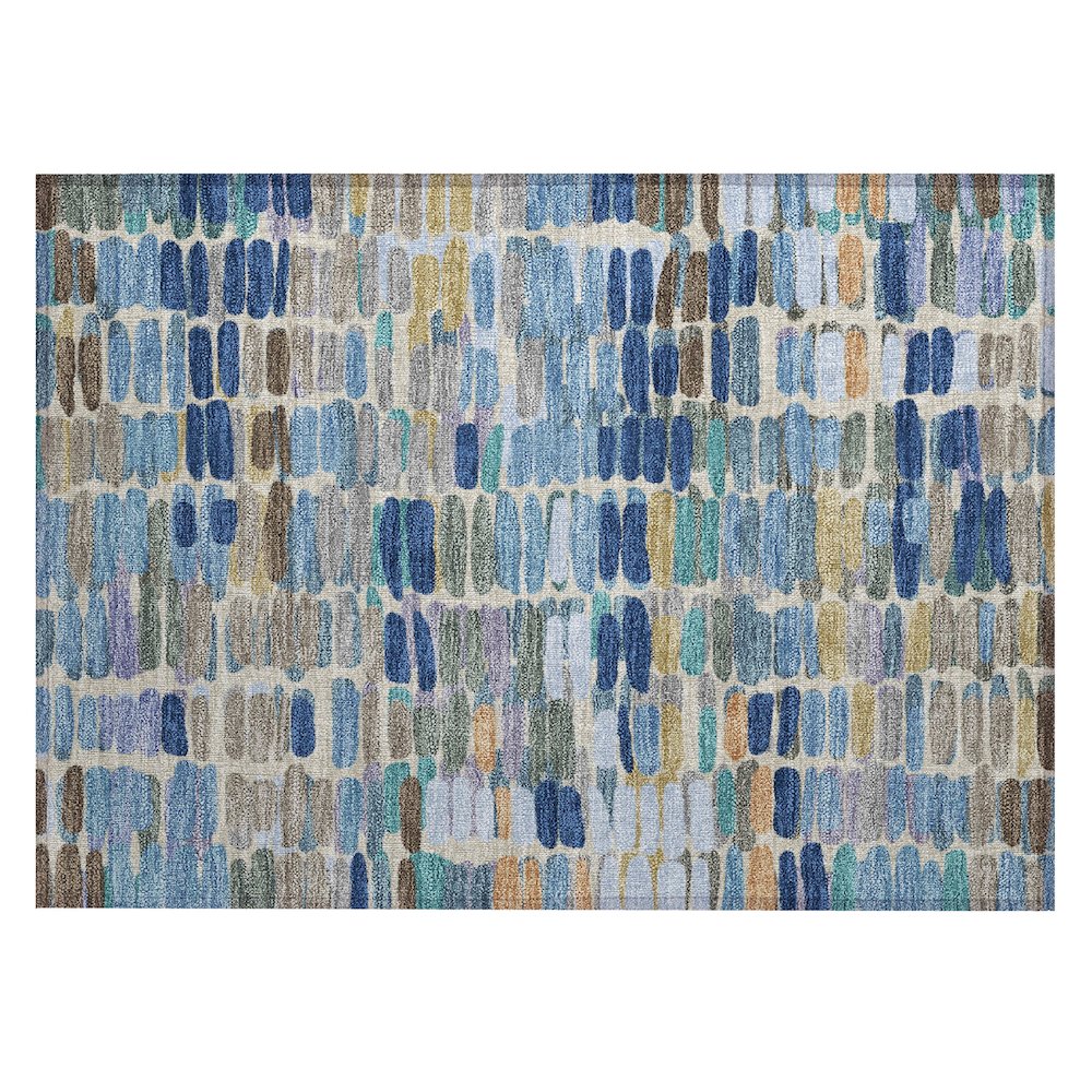 Machine Washable Indoor/Outdoor Chantille ACN2349 Blue 1'8" x 2'6" Rug. Picture 1