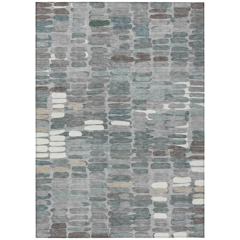Machine Washable Indoor/Outdoor Chantille ACN2349 Gray 2'6" x 3'10" Rug. Picture 1