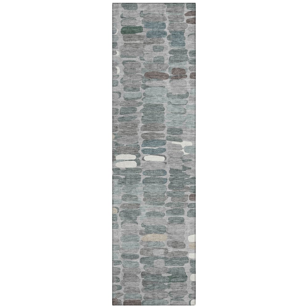 Machine Washable Indoor/Outdoor Chantille ACN2349 Gray 2'3" x 7'6" Runner Rug. Picture 1
