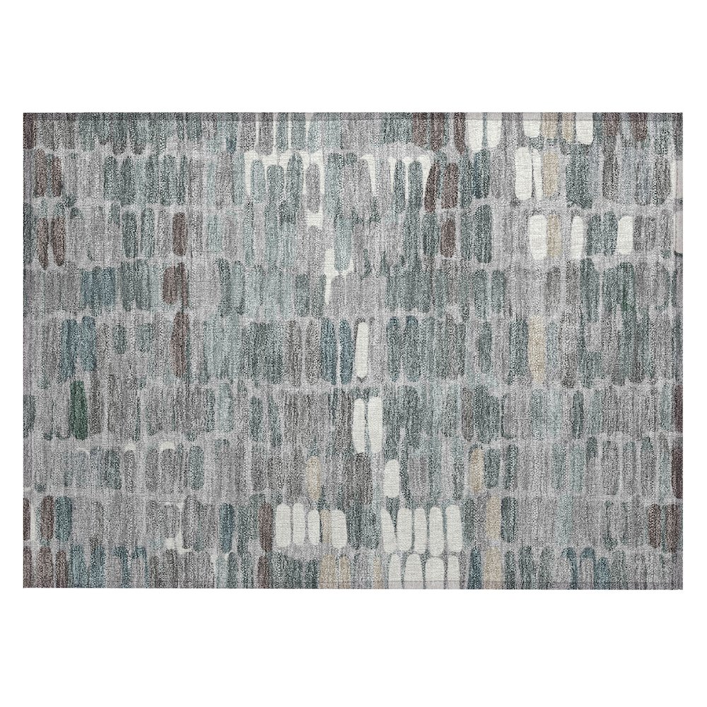 Machine Washable Indoor/Outdoor Chantille ACN2349 Gray 1'8" x 2'6" Rug. Picture 1