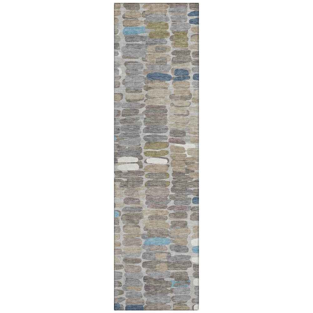 Machine Washable Indoor/Outdoor Chantille ACN2349 Brown 2'3" x 7'6" Runner Rug. Picture 1