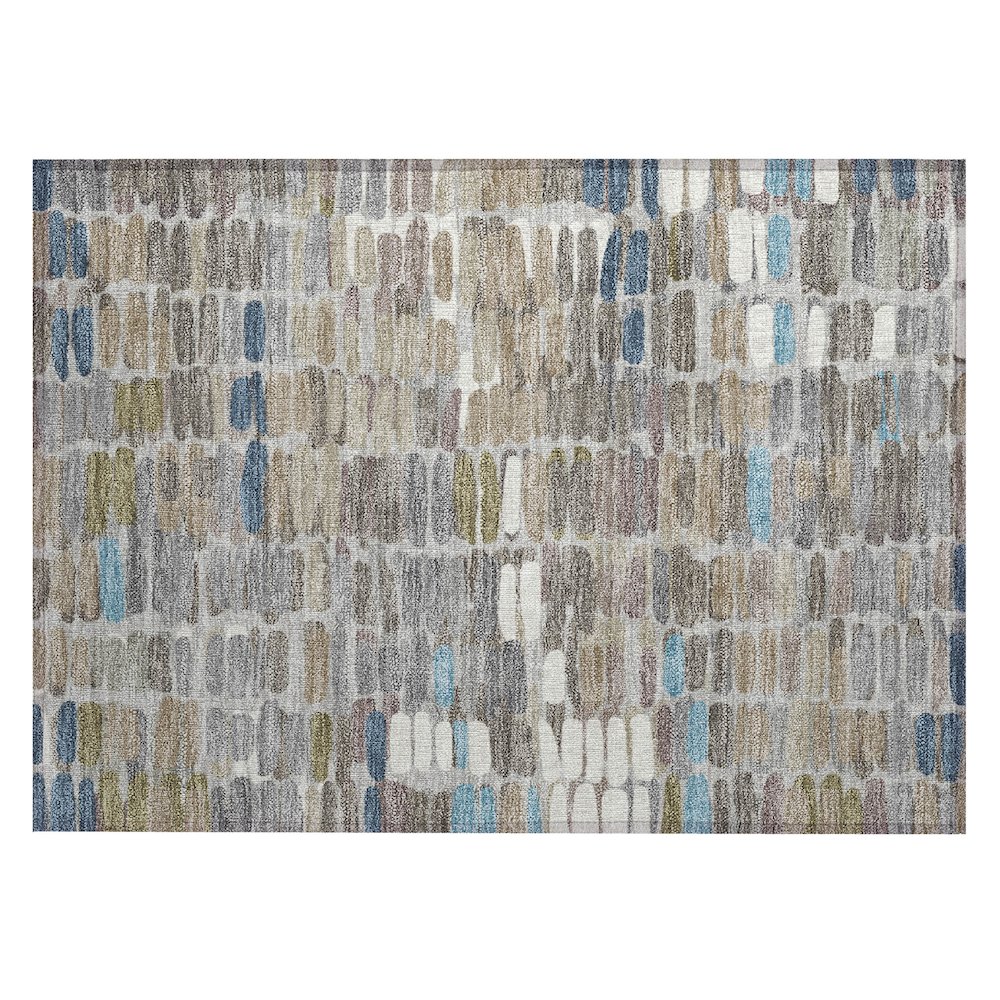 Machine Washable Indoor/Outdoor Chantille ACN2349 Brown 1'8" x 2'6" Rug. Picture 1