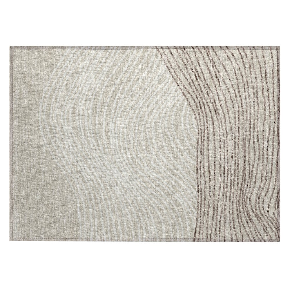 Machine Washable Indoor/Outdoor Chantille ACN2350 Brown 1'8" x 2'6" Rug. Picture 1