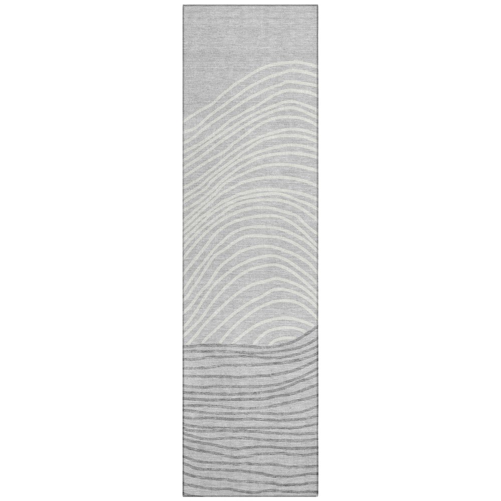Machine Washable Indoor/Outdoor Chantille ACN2350 Gray 2'3" x 7'6" Runner Rug. Picture 1