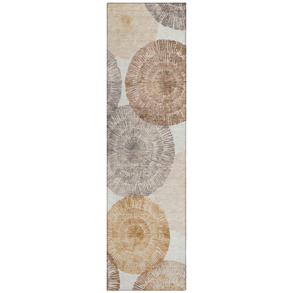 Machine Washable Indoor/Outdoor Chantille ACN2351 Orange 2'3" x 7'6" Runner Rug. Picture 1
