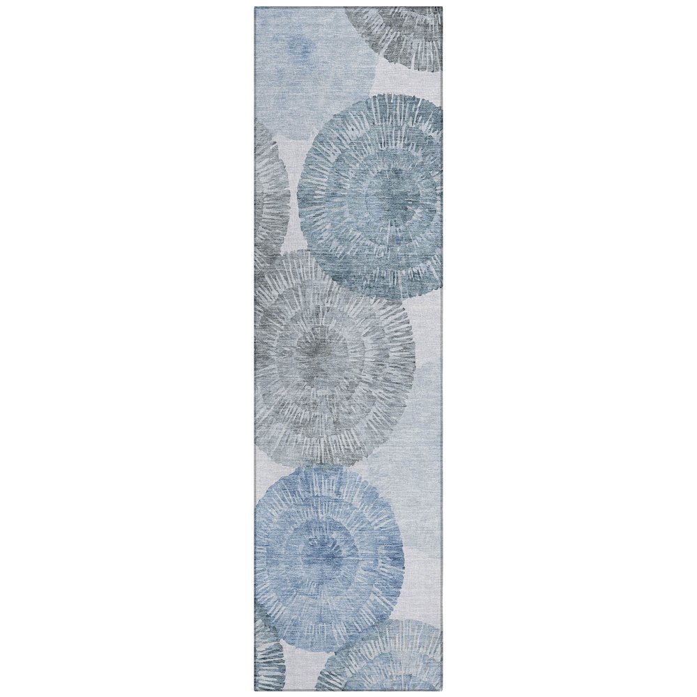 Machine Washable Indoor/Outdoor Chantille ACN2351 Blue 2'3" x 7'6" Runner Rug. Picture 1