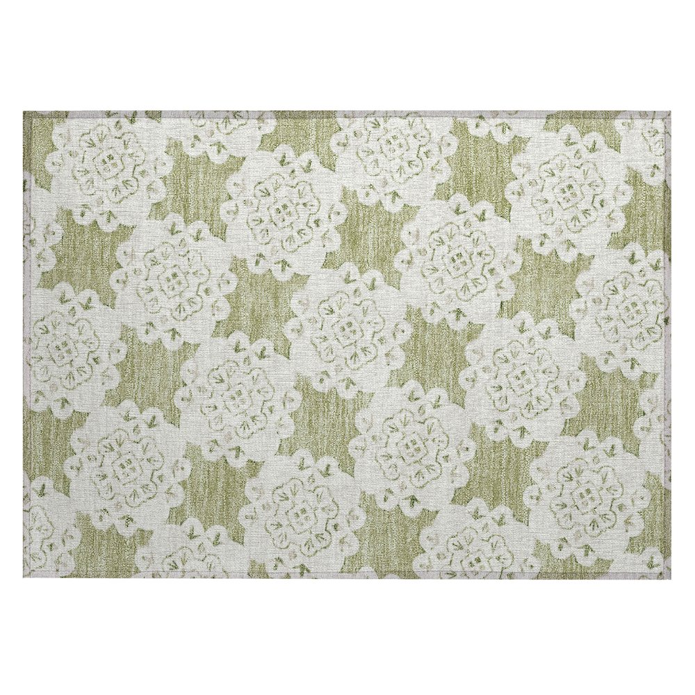 Machine Washable Indoor/Outdoor Chantille ACN2352 Green 1'8" x 2'6" Rug. Picture 1