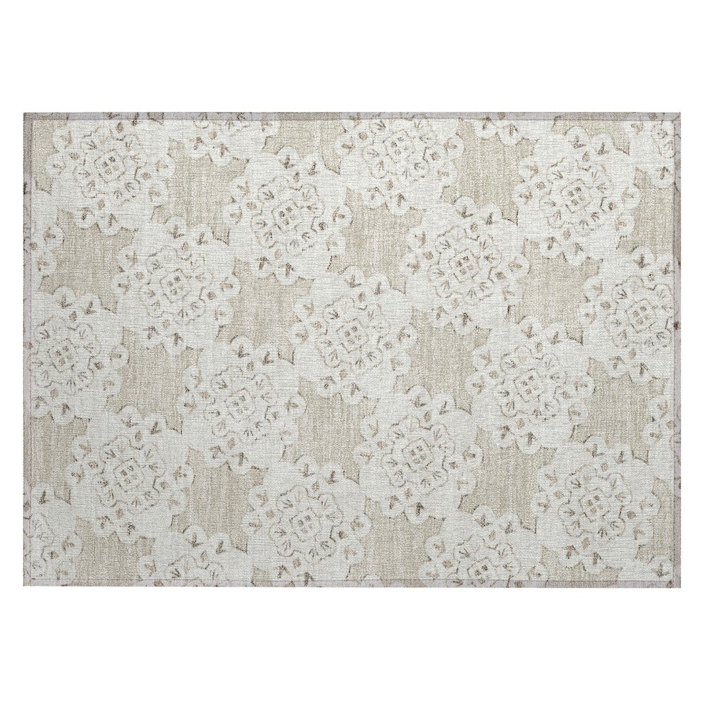 Machine Washable Indoor/Outdoor Chantille ACN2352 Brown 1'8" x 2'6" Rug. Picture 1