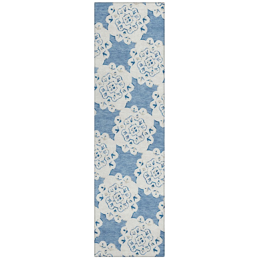 Machine Washable Indoor/Outdoor Chantille ACN2352 Blue 2'3" x 7'6" Runner Rug. Picture 1