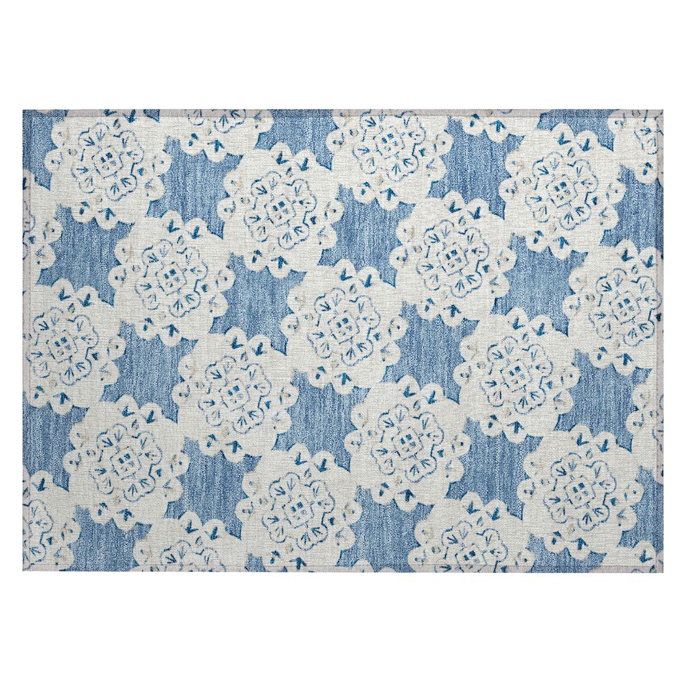 Machine Washable Indoor/Outdoor Chantille ACN2352 Blue 1'8" x 2'6" Rug. Picture 1