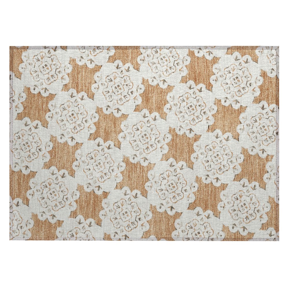 Machine Washable Indoor/Outdoor Chantille ACN2352 Orange 1'8" x 2'6" Rug. Picture 1