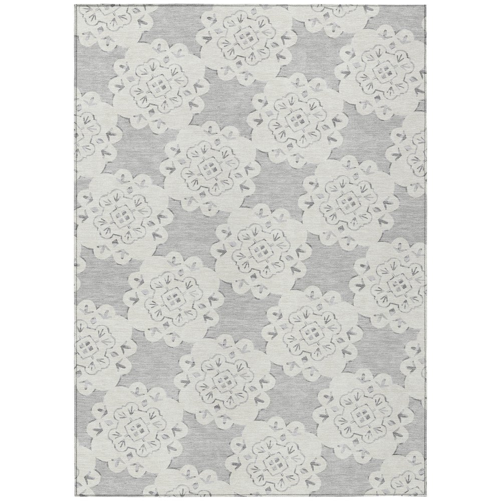 Machine Washable Indoor/Outdoor Chantille ACN2352 Gray 2'6" x 3'10" Rug. Picture 1