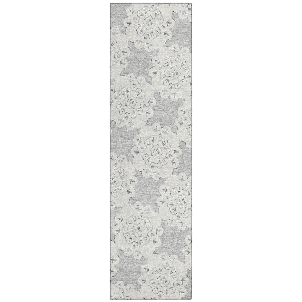Machine Washable Indoor/Outdoor Chantille ACN2352 Gray 2'3" x 7'6" Runner Rug. Picture 1
