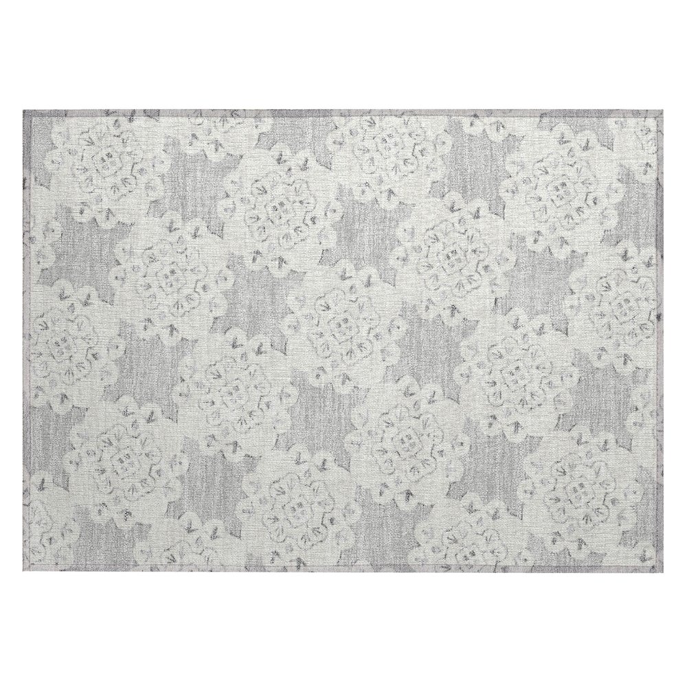 Machine Washable Indoor/Outdoor Chantille ACN2352 Gray 1'8" x 2'6" Rug. Picture 1