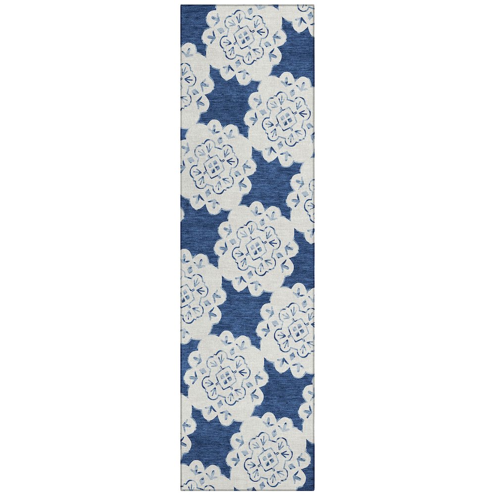 Machine Washable Indoor/Outdoor Chantille ACN2352 Blue 2'3" x 7'6" Runner Rug. Picture 1