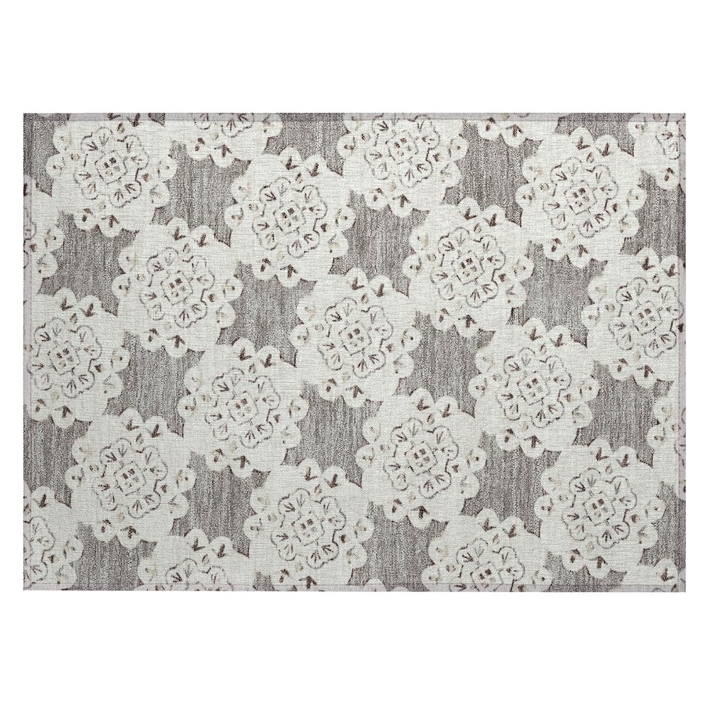 Machine Washable Indoor/Outdoor Chantille ACN2352 Brown 1'8" x 2'6" Rug. Picture 1
