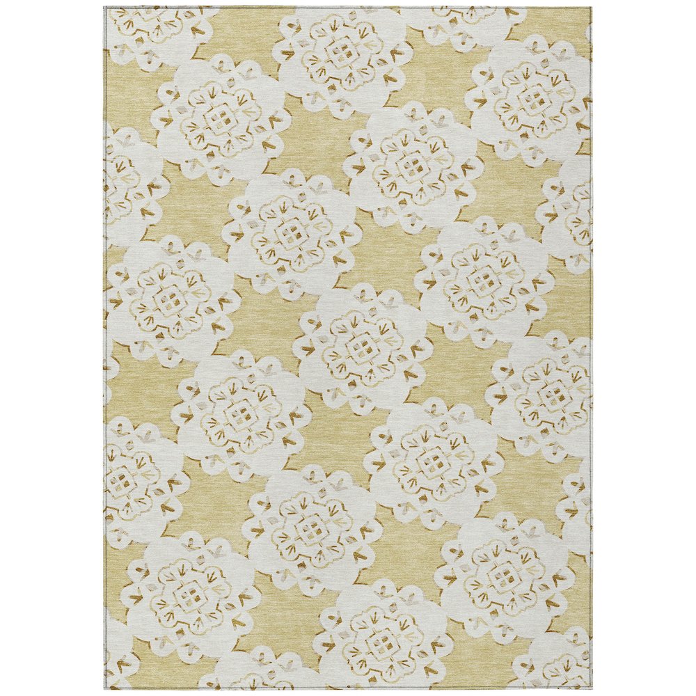 Machine Washable Indoor/Outdoor Chantille ACN2352 Gold 2'6" x 3'10" Rug. Picture 1