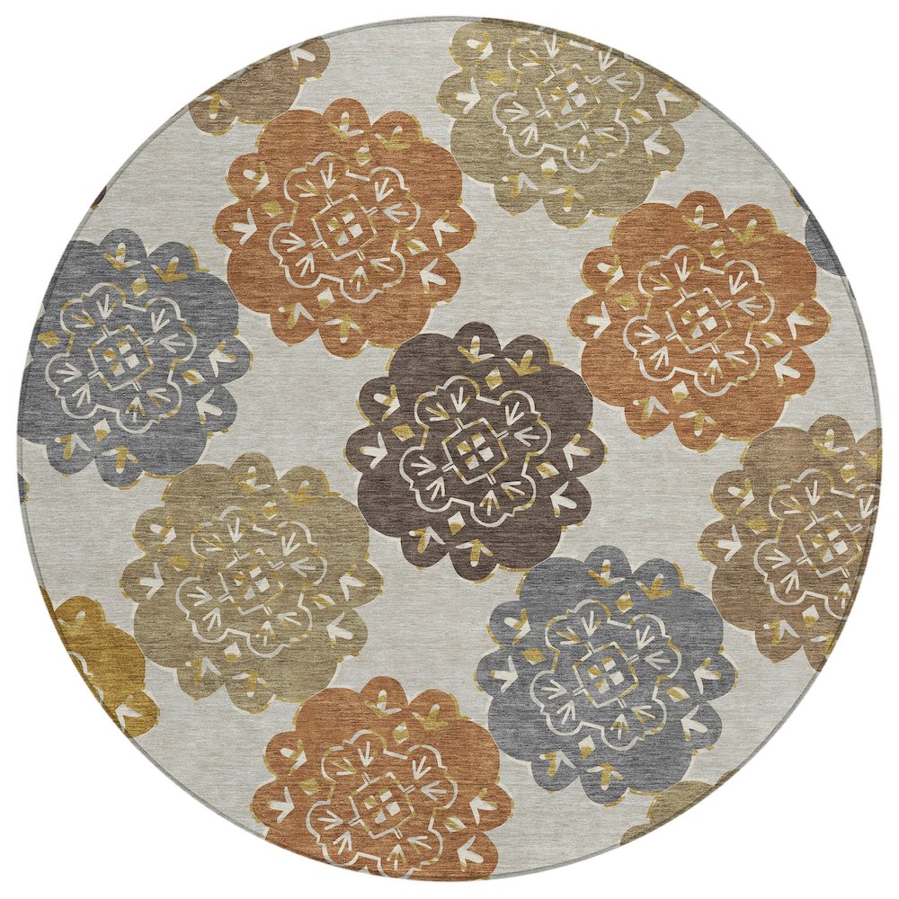 Machine Washable Indoor/Outdoor Chantille ACN2353 Multi 8' x 8' Round Rug. Picture 1