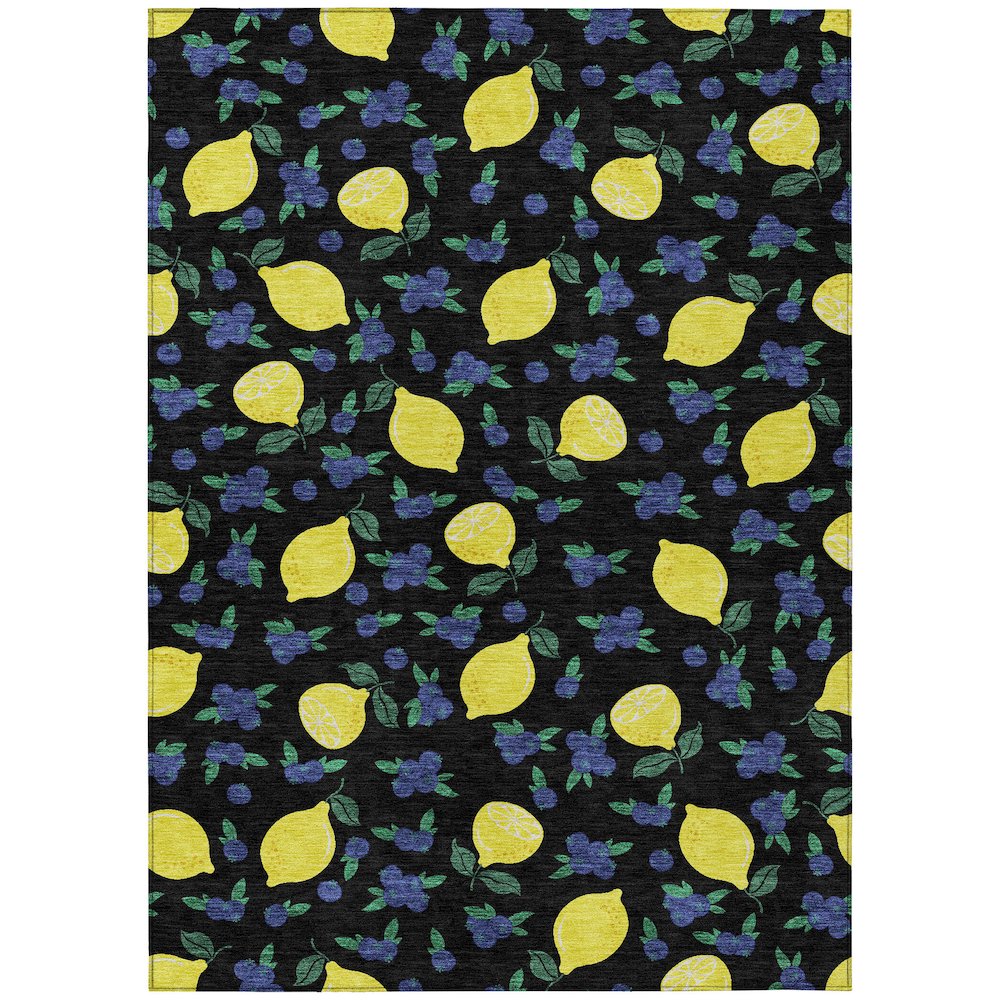Machine Washable Indoor/Outdoor Chantille ACN2354 Black 2'6" x 3'10" Rug. Picture 1