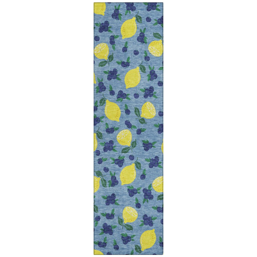 Machine Washable Indoor/Outdoor Chantille ACN2354 Blue 2'3" x 7'6" Runner Rug. Picture 1