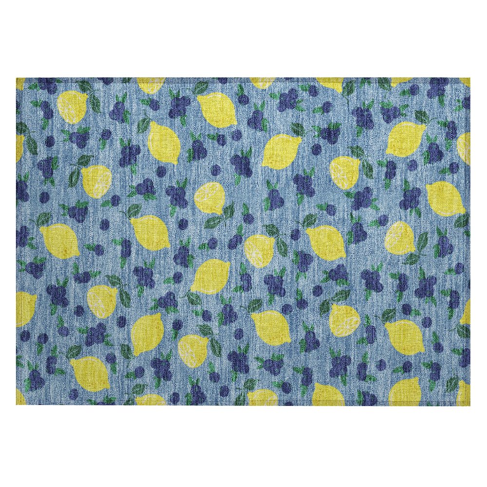 Machine Washable Indoor/Outdoor Chantille ACN2354 Blue 1'8" x 2'6" Rug. Picture 1