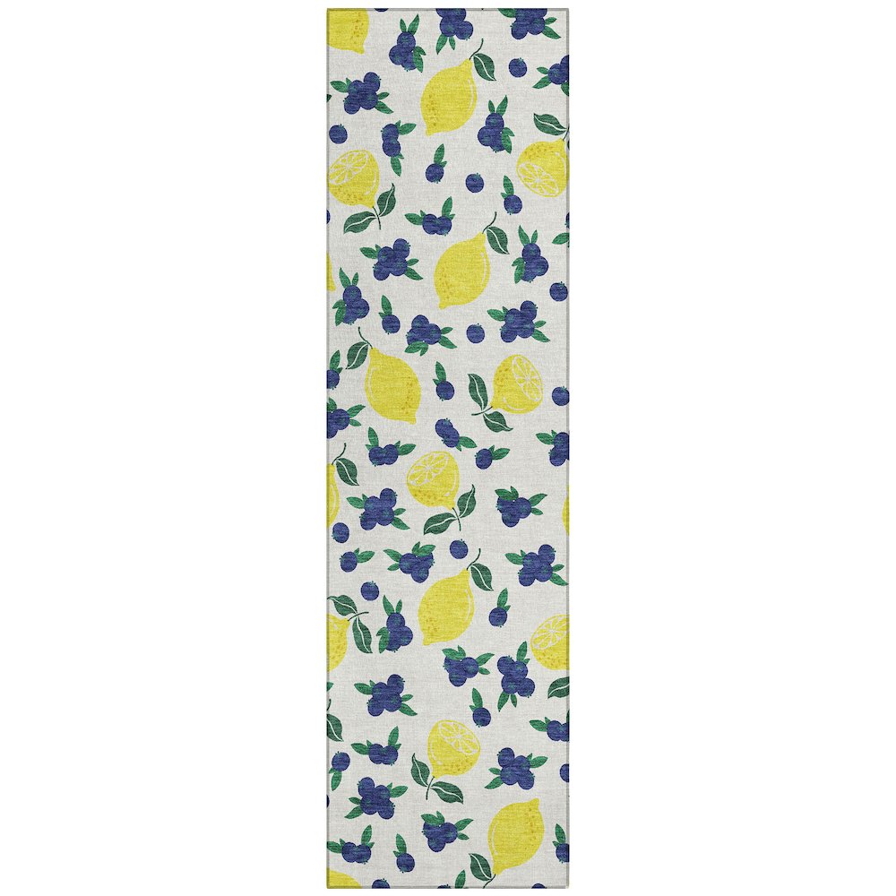 Machine Washable Indoor/Outdoor Chantille ACN2354 Ivory 2'3" x 7'6" Runner Rug. Picture 1